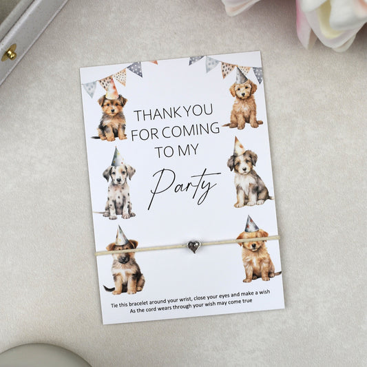 CLEARANCE - Thank You For Coming To My Party Dog Wish Bracelet | Heart Charm