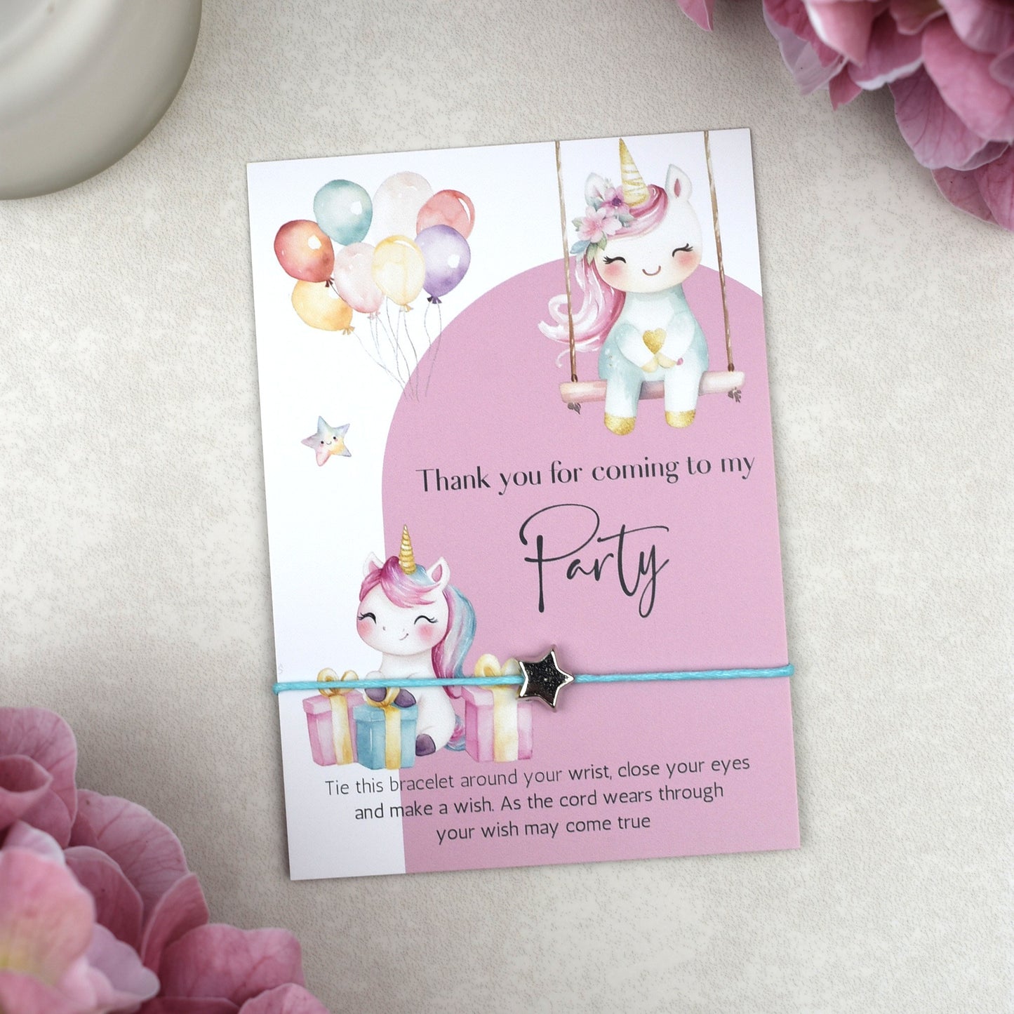 CLEARANCE - Thank You For Coming To My Party Unicorn Wish Bracelet