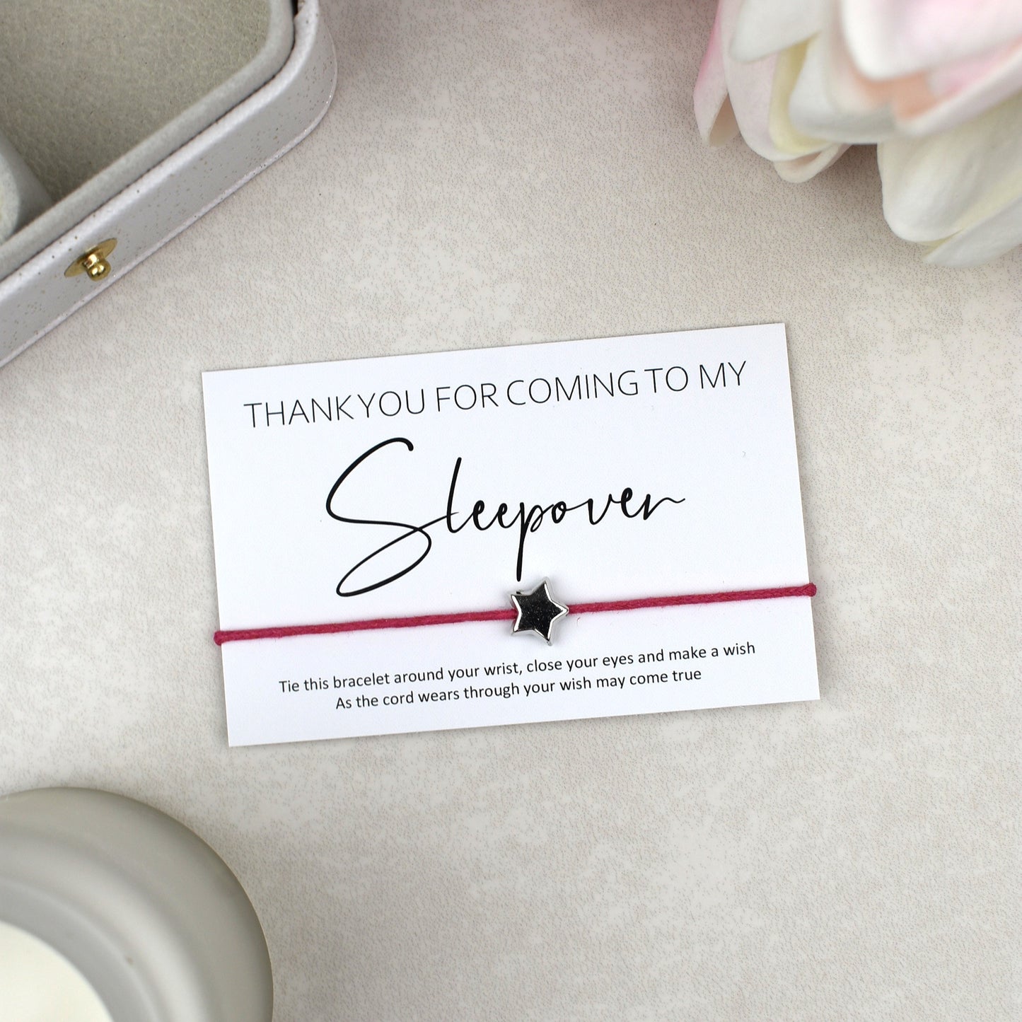 CLEARANCE - Thank You For Coming To My Sleepover Wish Bracelet