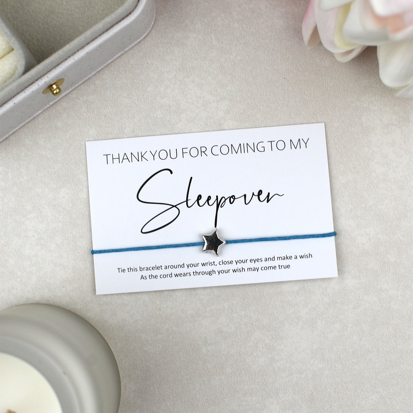 CLEARANCE - Thank You For Coming To My Sleepover Wish Bracelet