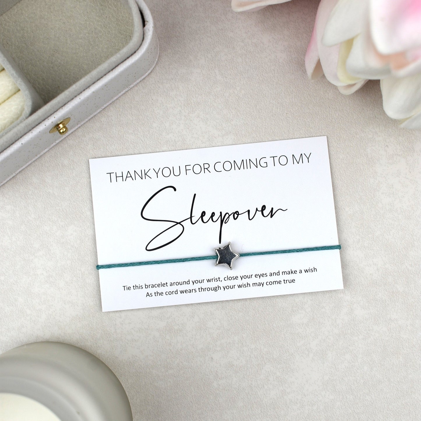 CLEARANCE - Thank You For Coming To My Sleepover Wish Bracelet