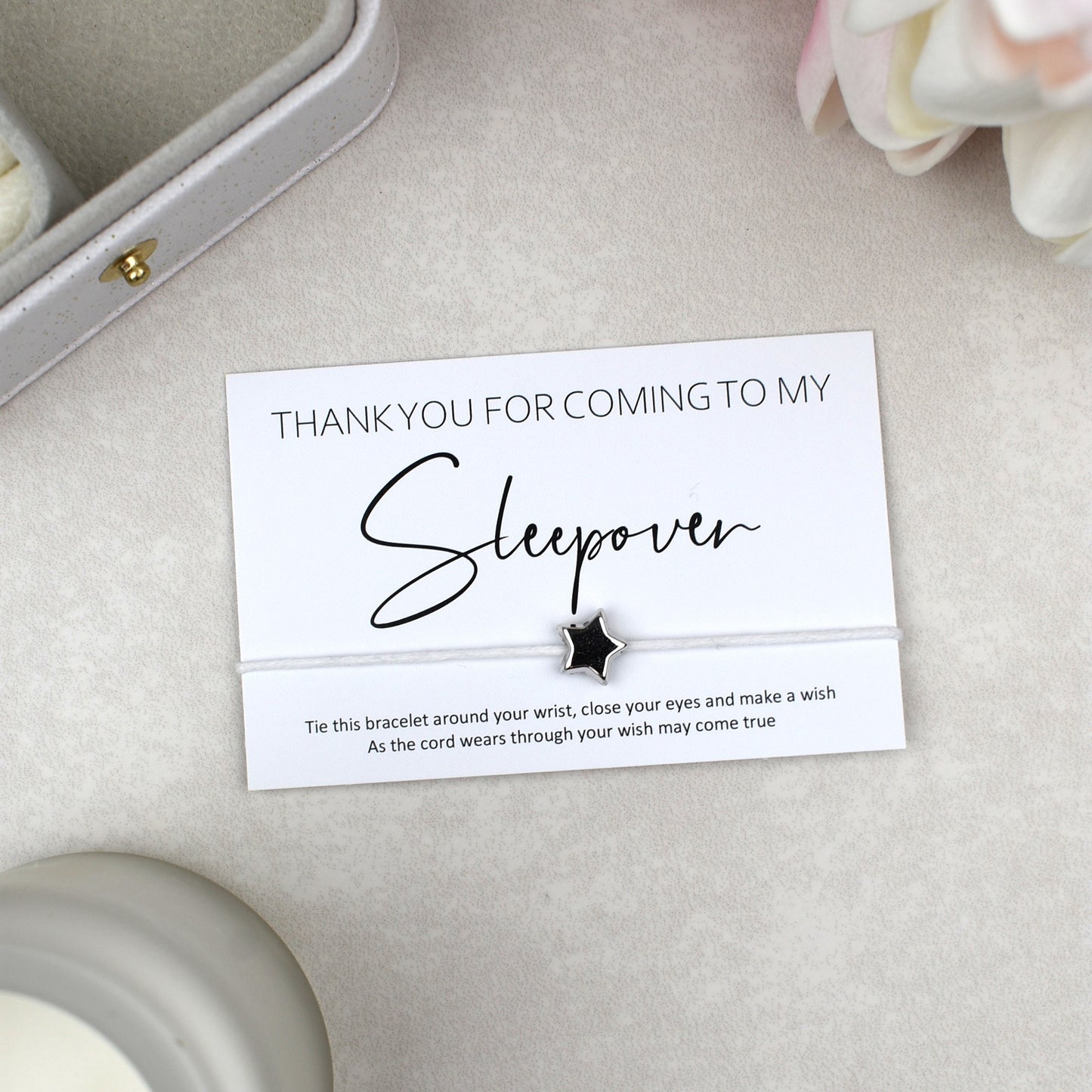 CLEARANCE - Thank You For Coming To My Sleepover Wish Bracelet