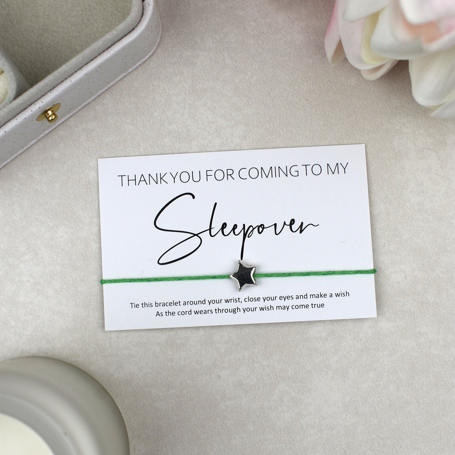 CLEARANCE - Thank You For Coming To My Sleepover Wish Bracelet