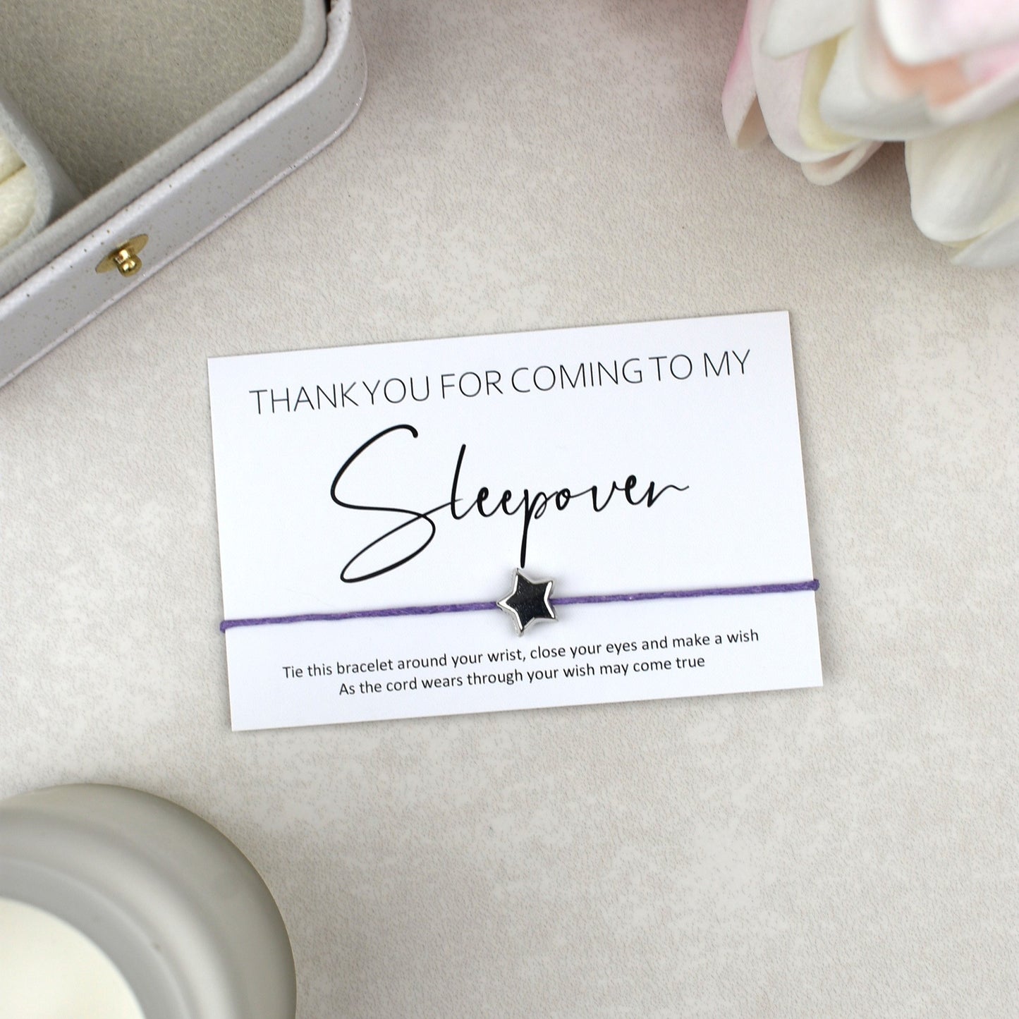 CLEARANCE - Thank You For Coming To My Sleepover Wish Bracelet