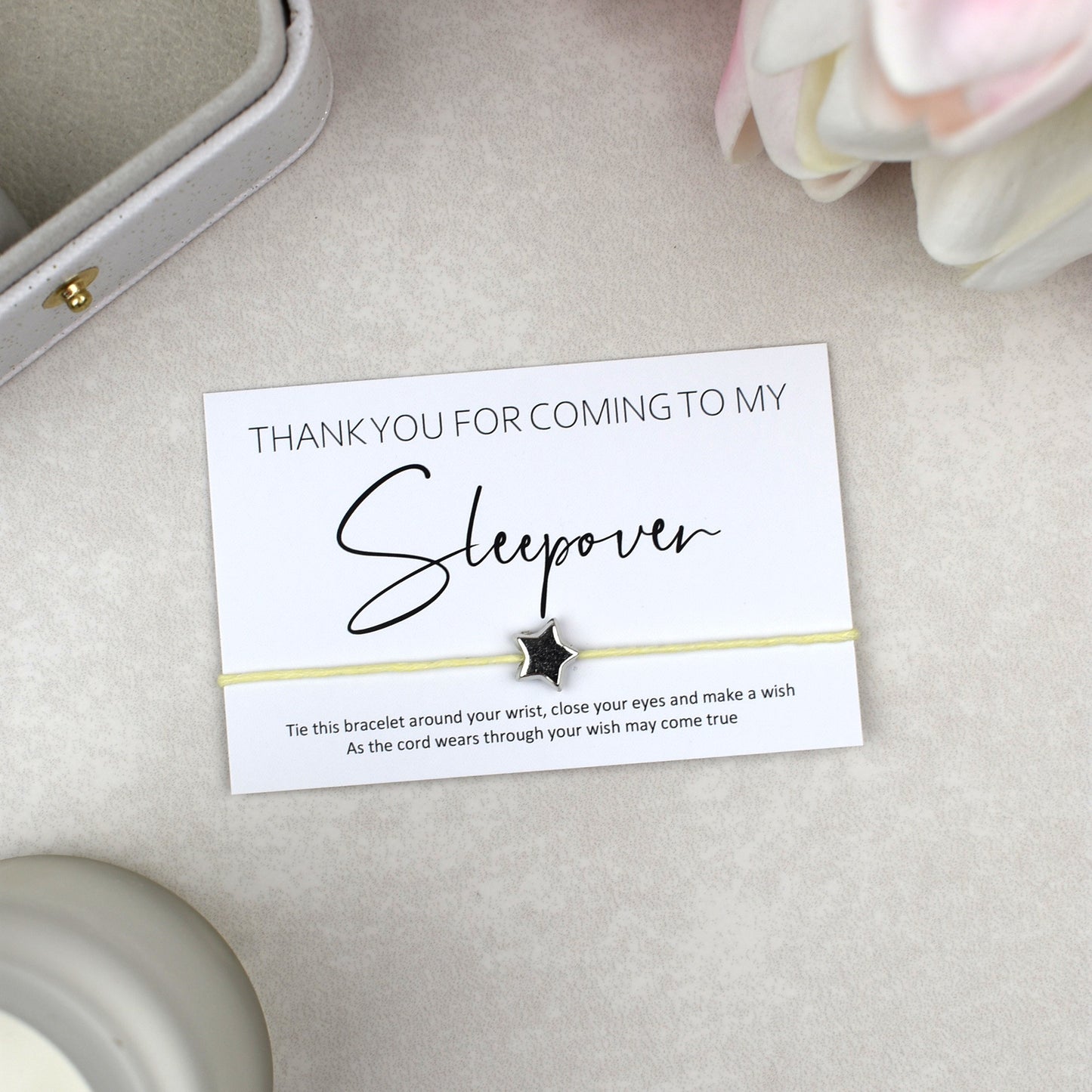 CLEARANCE - Thank You For Coming To My Sleepover Wish Bracelet