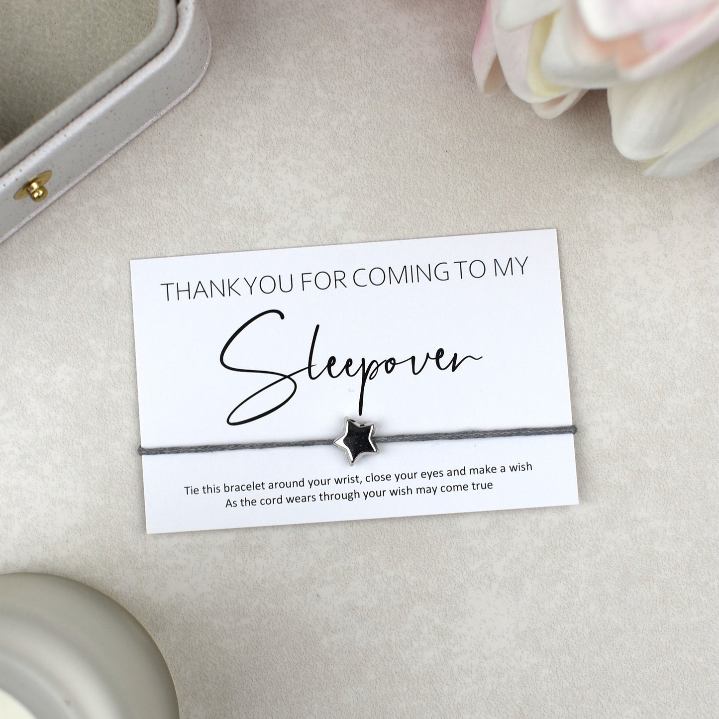 CLEARANCE - Thank You For Coming To My Sleepover Wish Bracelet