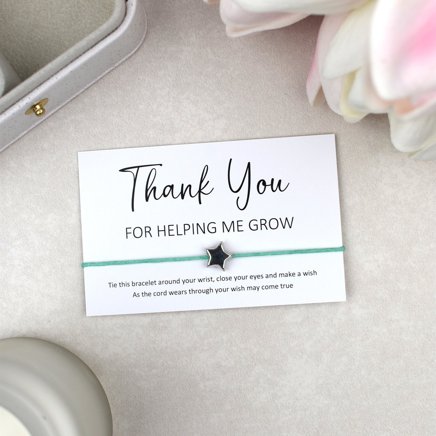 CLEARANCE - Thank You For Helping Me Grow Wish Bracelet
