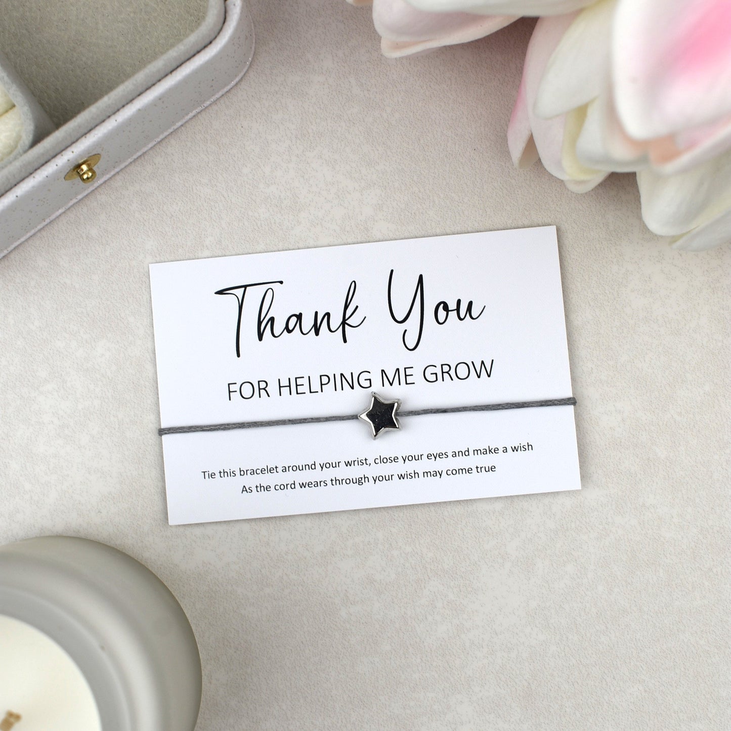 CLEARANCE - Thank You For Helping Me Grow Wish Bracelet