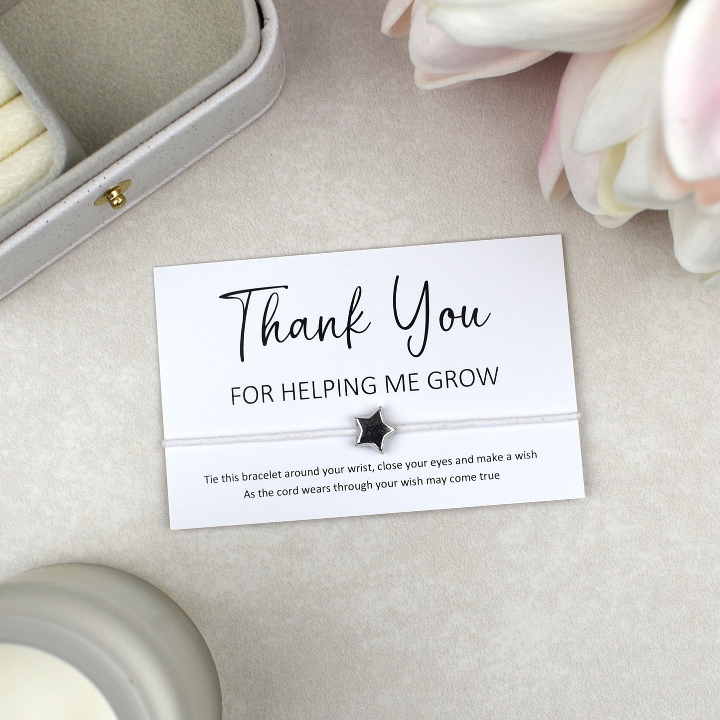CLEARANCE - Thank You For Helping Me Grow Wish Bracelet
