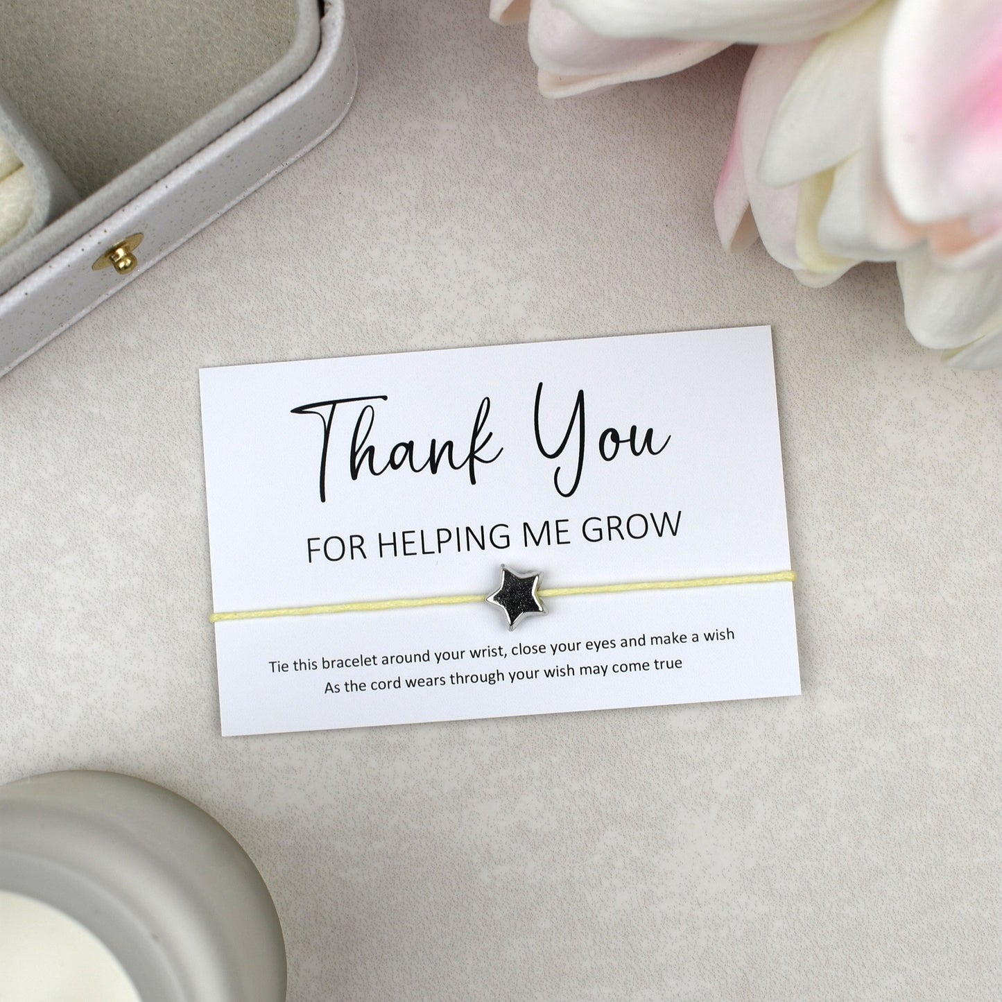 CLEARANCE - Thank You For Helping Me Grow Wish Bracelet