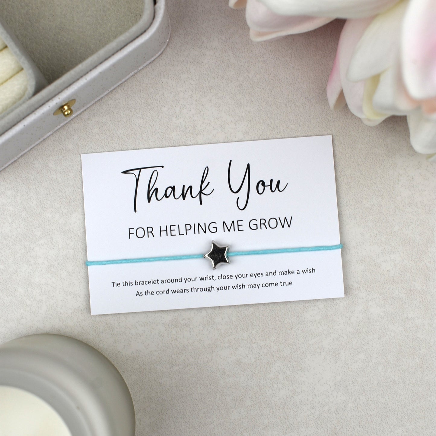 CLEARANCE - Thank You For Helping Me Grow Wish Bracelet