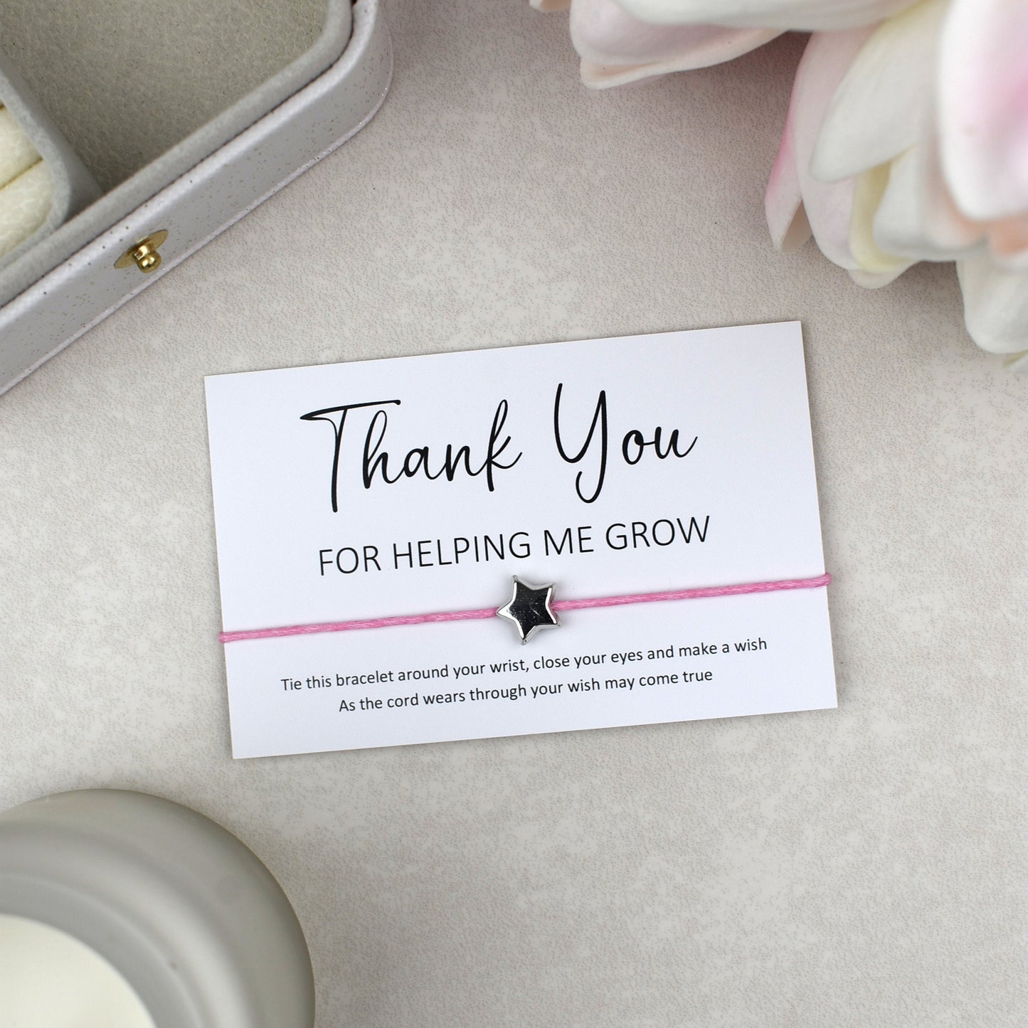 CLEARANCE - Thank You For Helping Me Grow Wish Bracelet