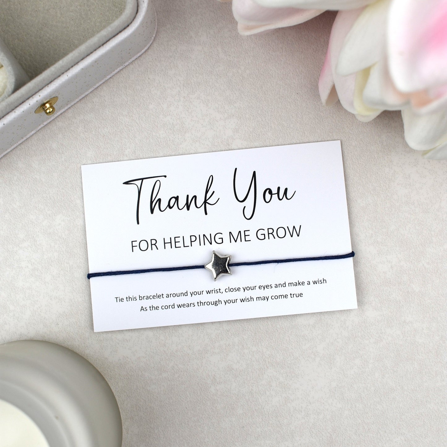 CLEARANCE - Thank You For Helping Me Grow Wish Bracelet