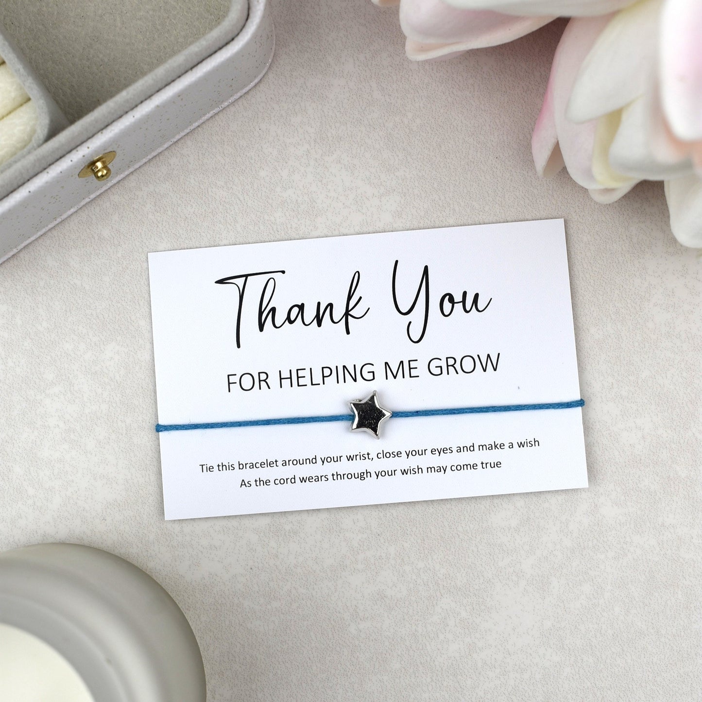 CLEARANCE - Thank You For Helping Me Grow Wish Bracelet