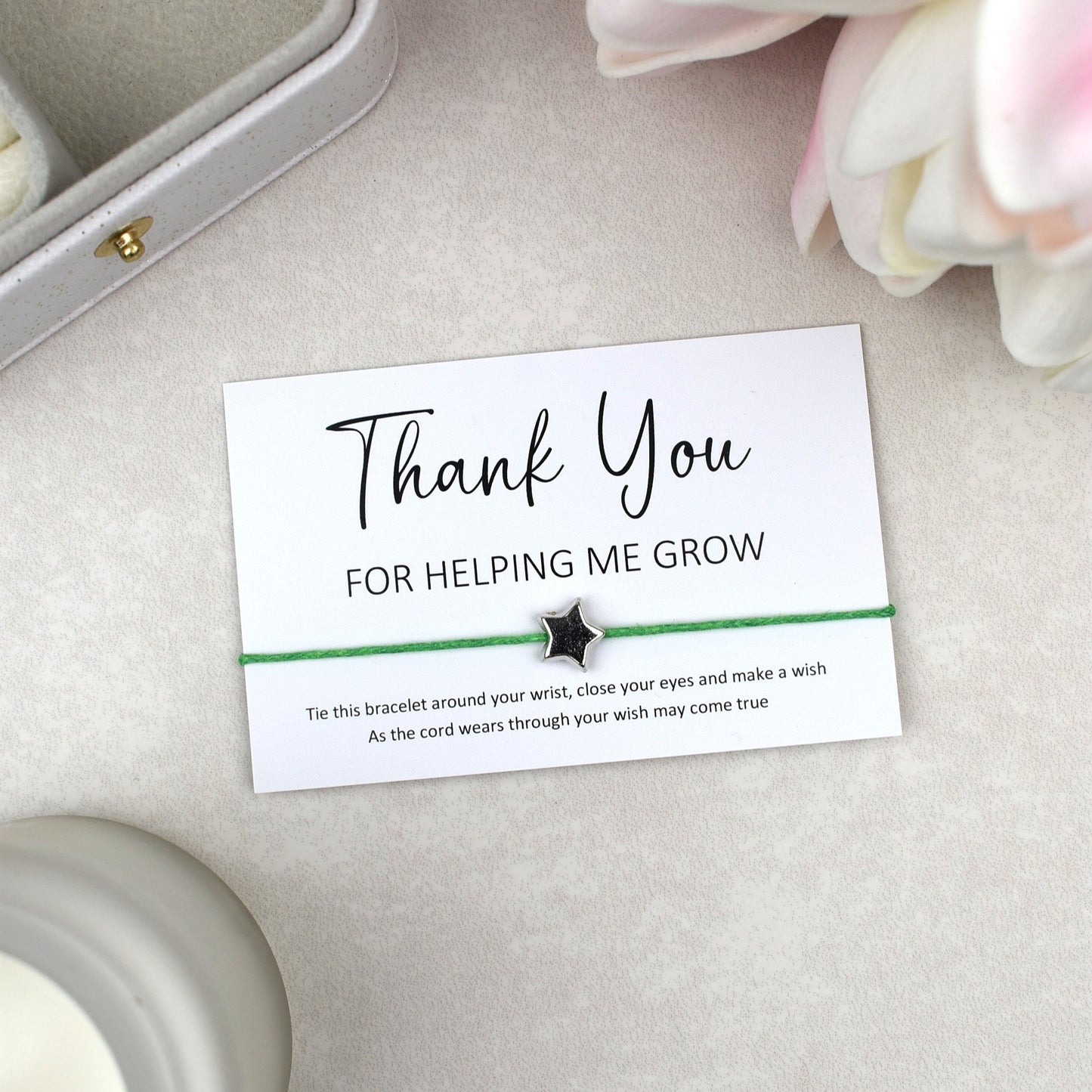 CLEARANCE - Thank You For Helping Me Grow Wish Bracelet