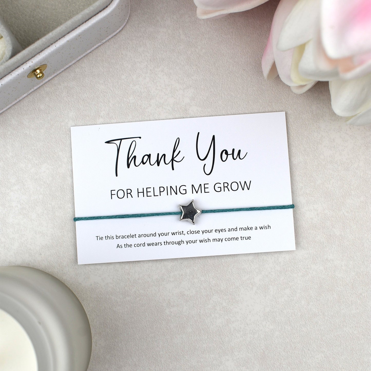 CLEARANCE - Thank You For Helping Me Grow Wish Bracelet