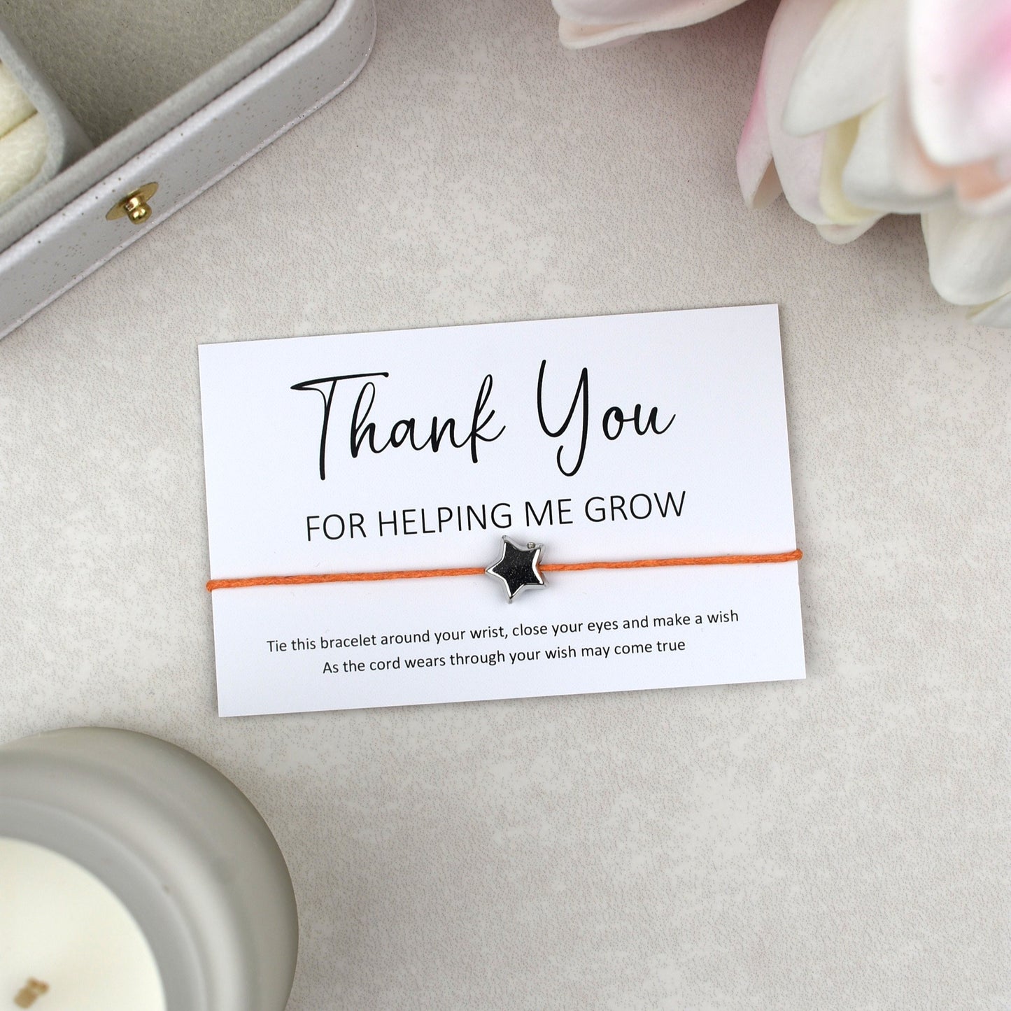 CLEARANCE - Thank You For Helping Me Grow Wish Bracelet