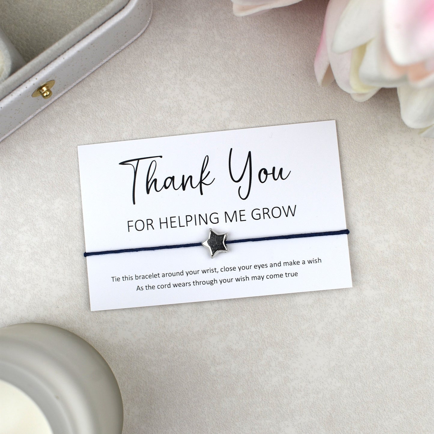 CLEARANCE - Thank You For Helping Me Grow Wish Bracelet