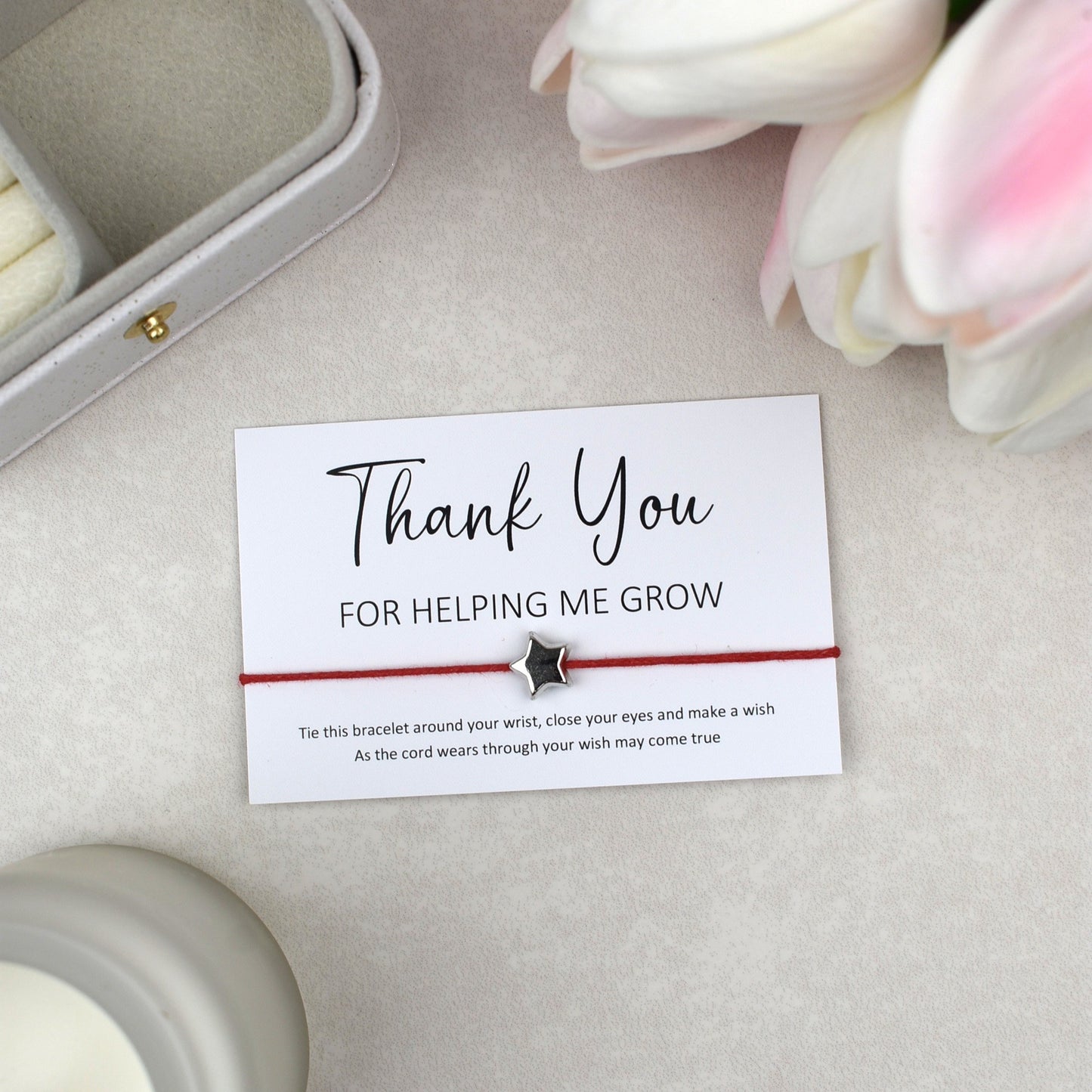 CLEARANCE - Thank You For Helping Me Grow Wish Bracelet
