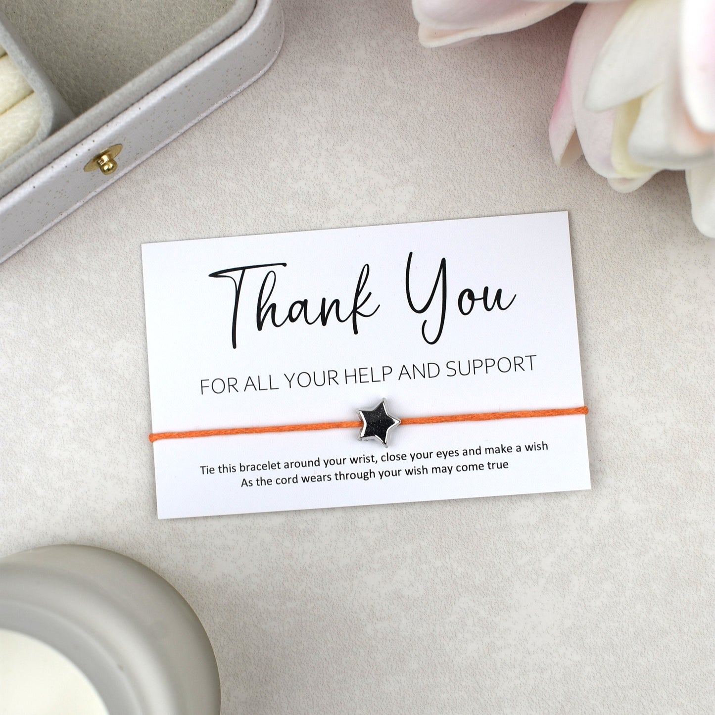 CLEARANCE - Thank You For All Your Help And Support Wish Bracelet