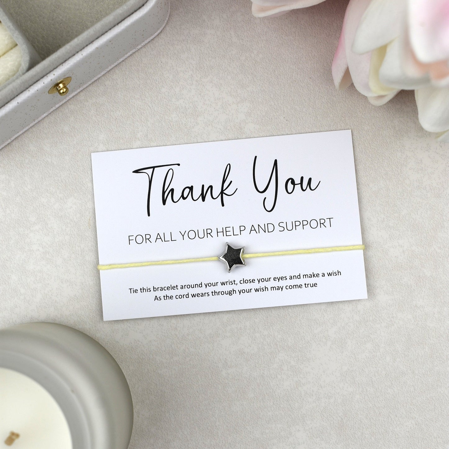 CLEARANCE - Thank You For All Your Help And Support Wish Bracelet