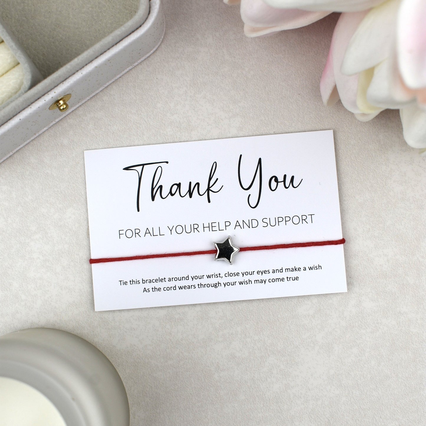 CLEARANCE - Thank You For All Your Help And Support Wish Bracelet