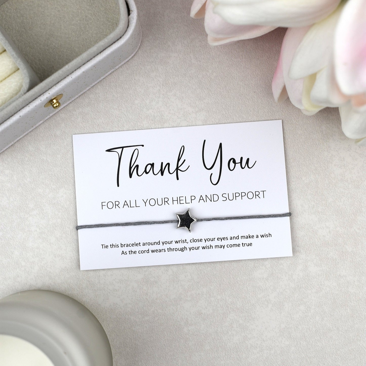 CLEARANCE - Thank You For All Your Help And Support Wish Bracelet