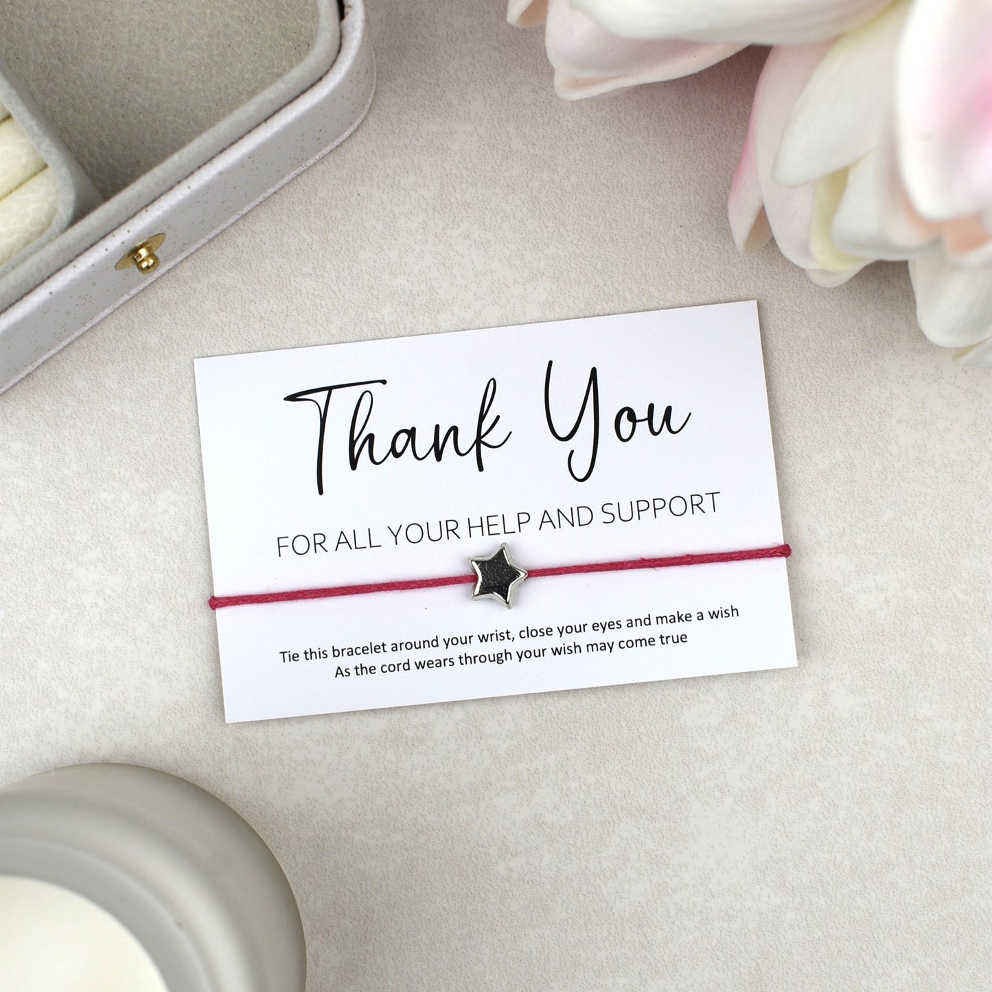 CLEARANCE - Thank You For All Your Help And Support Wish Bracelet