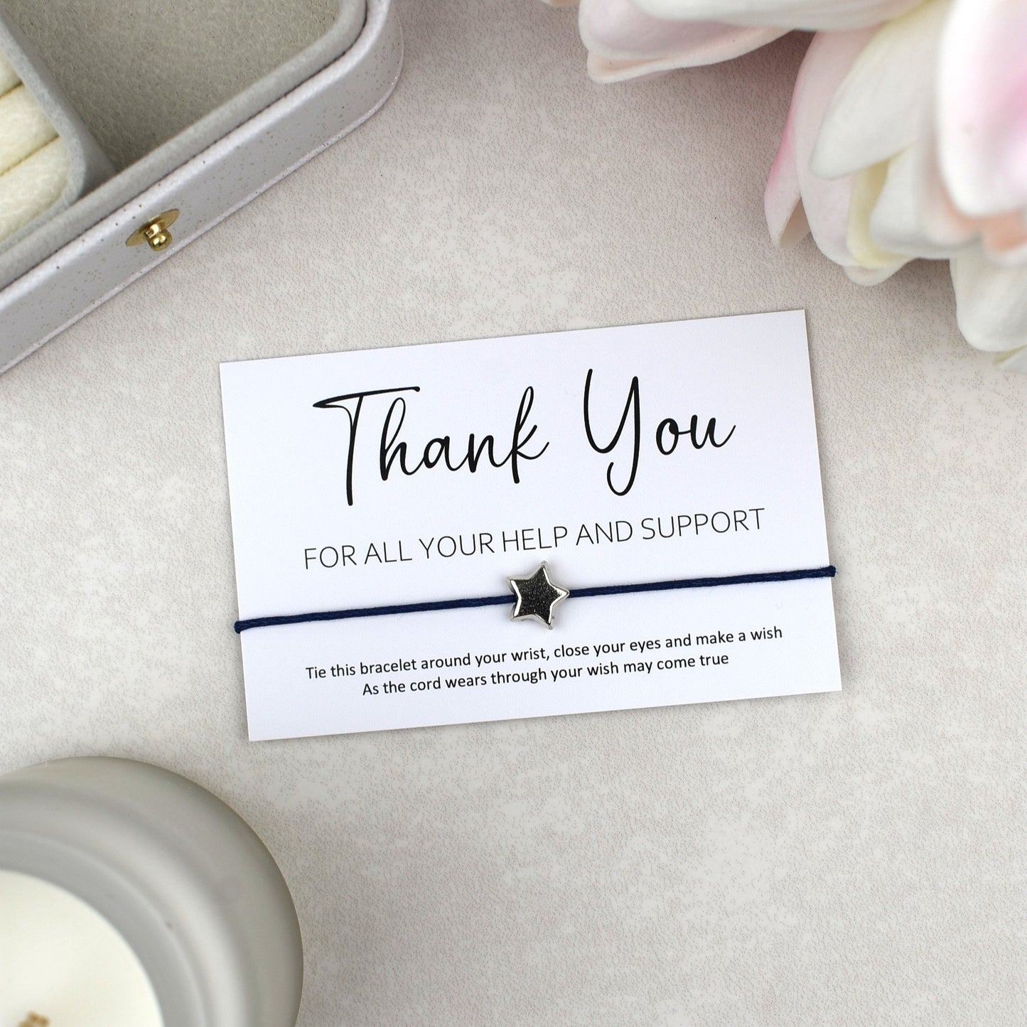 CLEARANCE - Thank You For All Your Help And Support Wish Bracelet