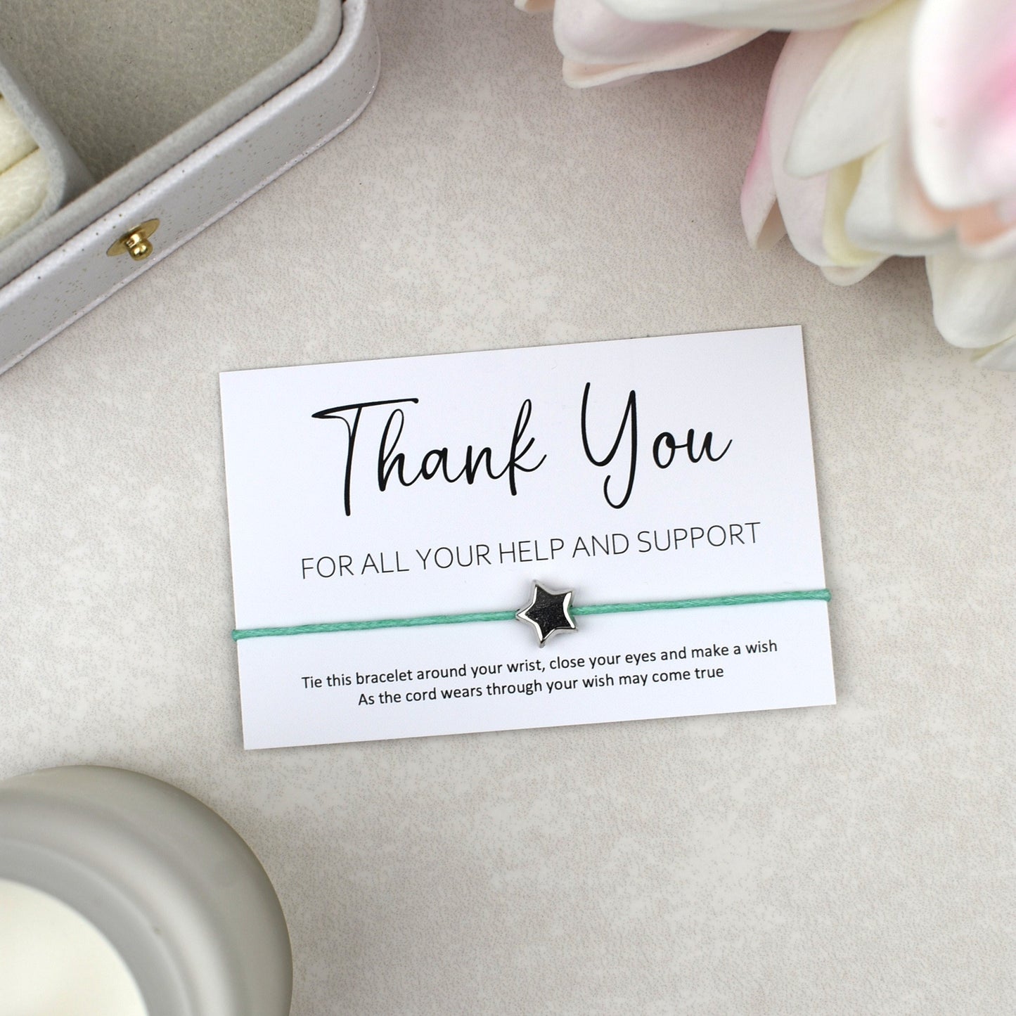 CLEARANCE - Thank You For All Your Help And Support Wish Bracelet