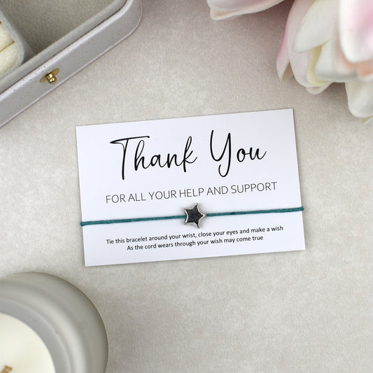 CLEARANCE - Thank You For All Your Help And Support Wish Bracelet