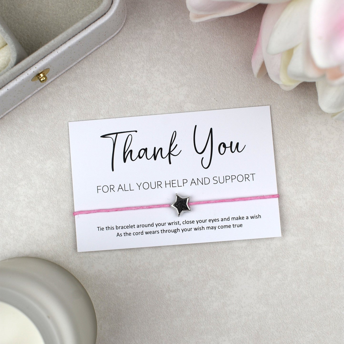 CLEARANCE - Thank You For All Your Help And Support Wish Bracelet