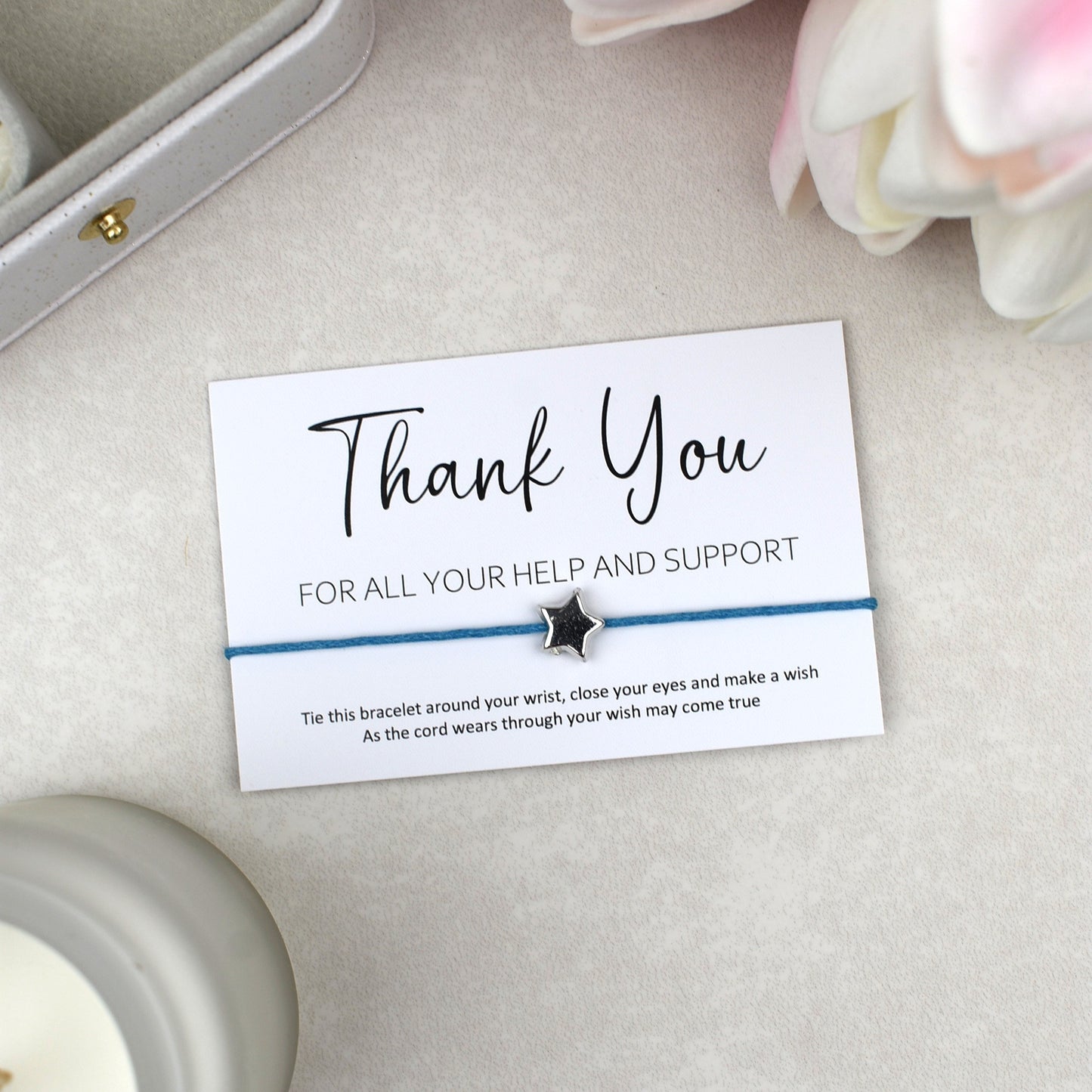CLEARANCE - Thank You For All Your Help And Support Wish Bracelet