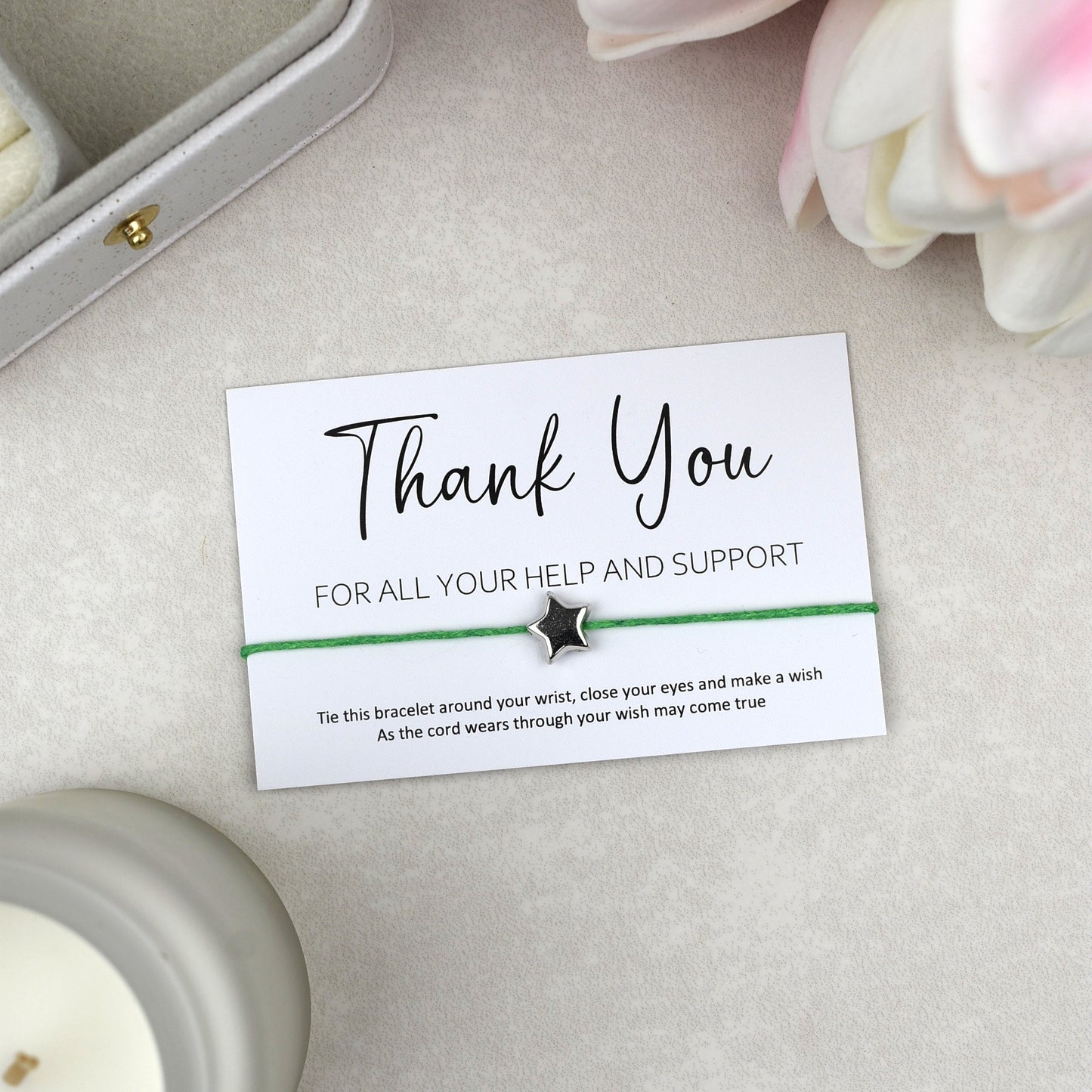 CLEARANCE - Thank You For All Your Help And Support Wish Bracelet