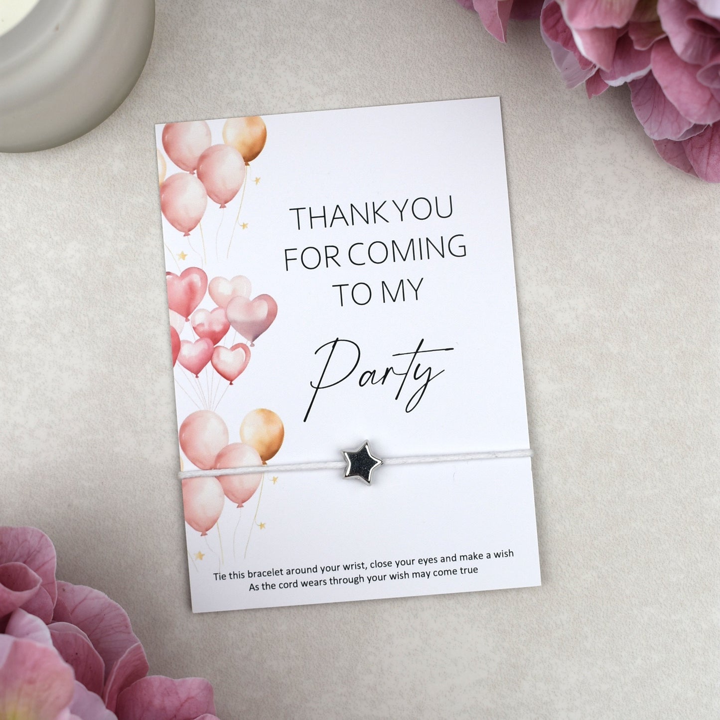 CLEARANCE - Thank You For Coming To My Party Balloon Wish Bracelet