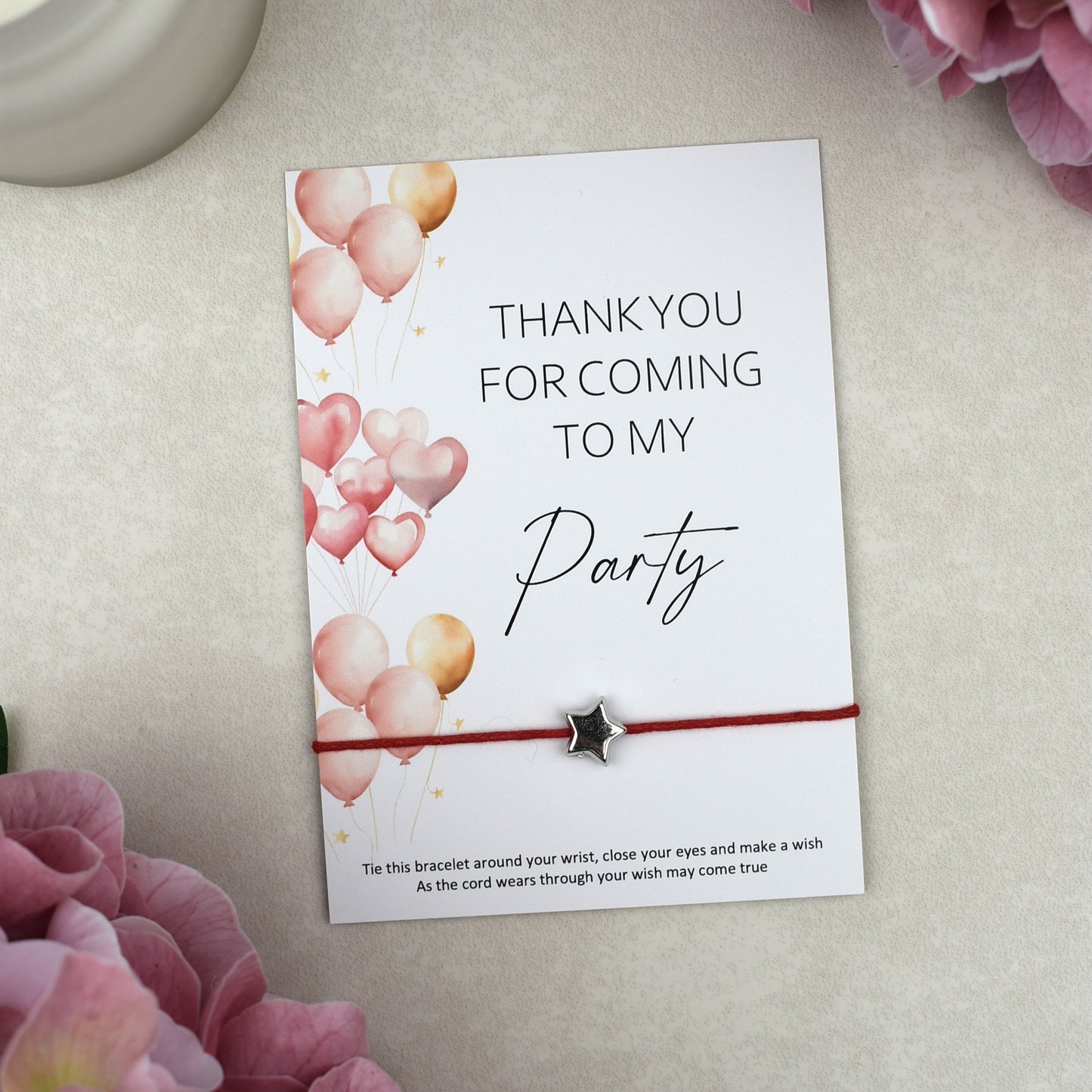 CLEARANCE - Thank You For Coming To My Party Balloon Wish Bracelet
