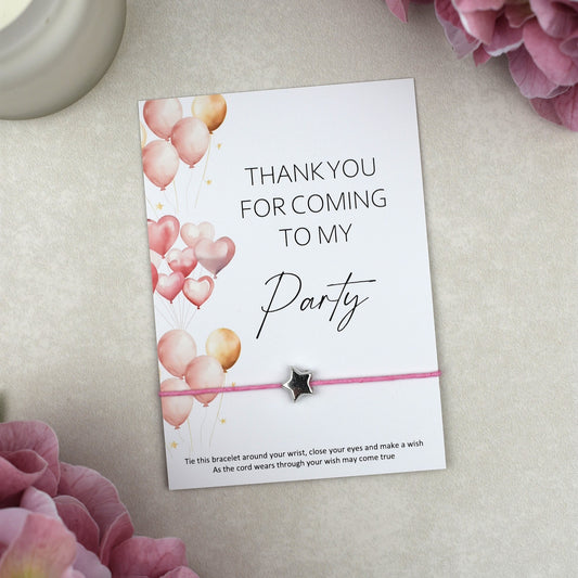 CLEARANCE - Thank You For Coming To My Party Balloon Wish Bracelet
