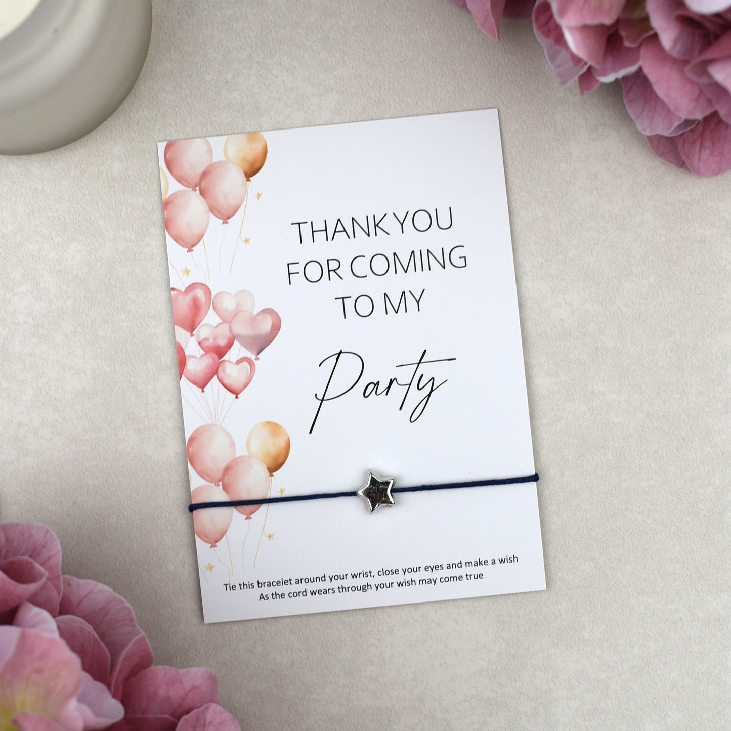 CLEARANCE - Thank You For Coming To My Party Balloon Wish Bracelet