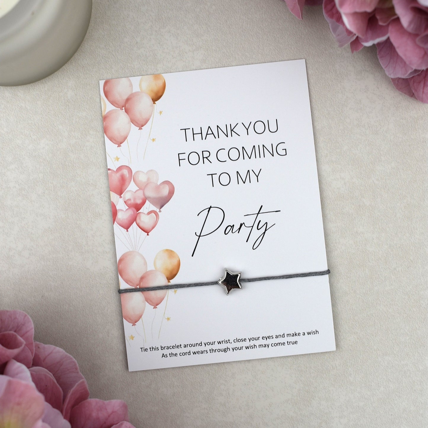 CLEARANCE - Thank You For Coming To My Party Balloon Wish Bracelet