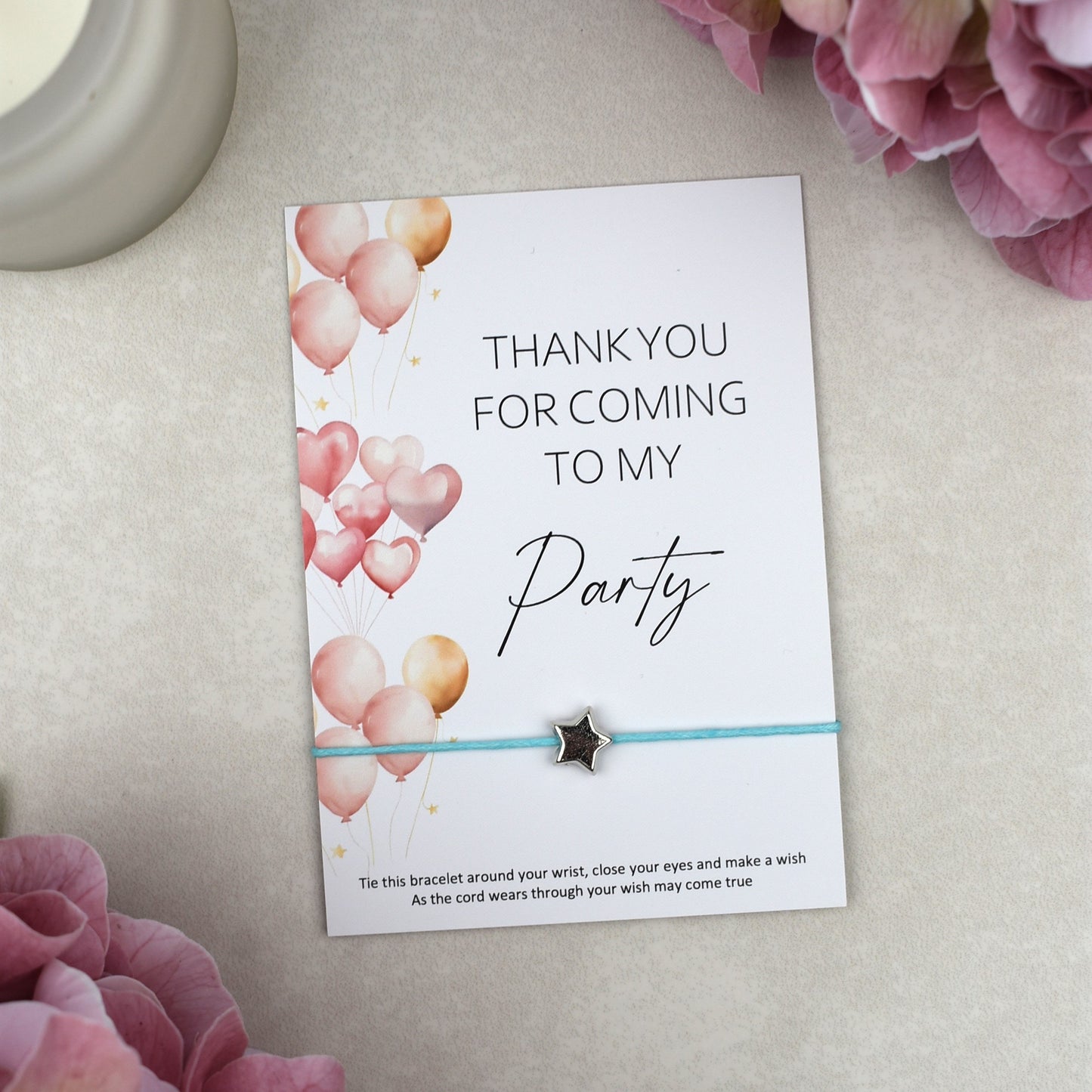 CLEARANCE - Thank You For Coming To My Party Balloon Wish Bracelet