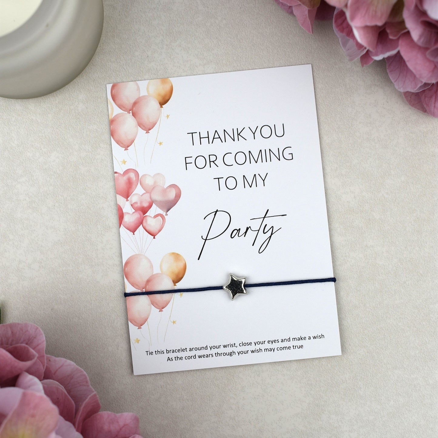 CLEARANCE - Thank You For Coming To My Party Balloon Wish Bracelet