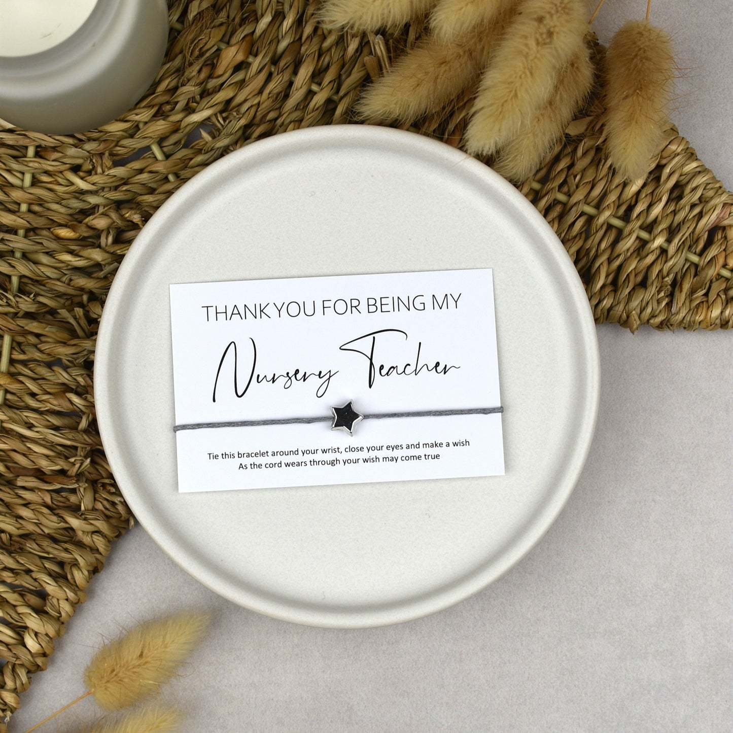 CLEARANCE - Thank You For Being My Nursery Teacher Wish Bracelet