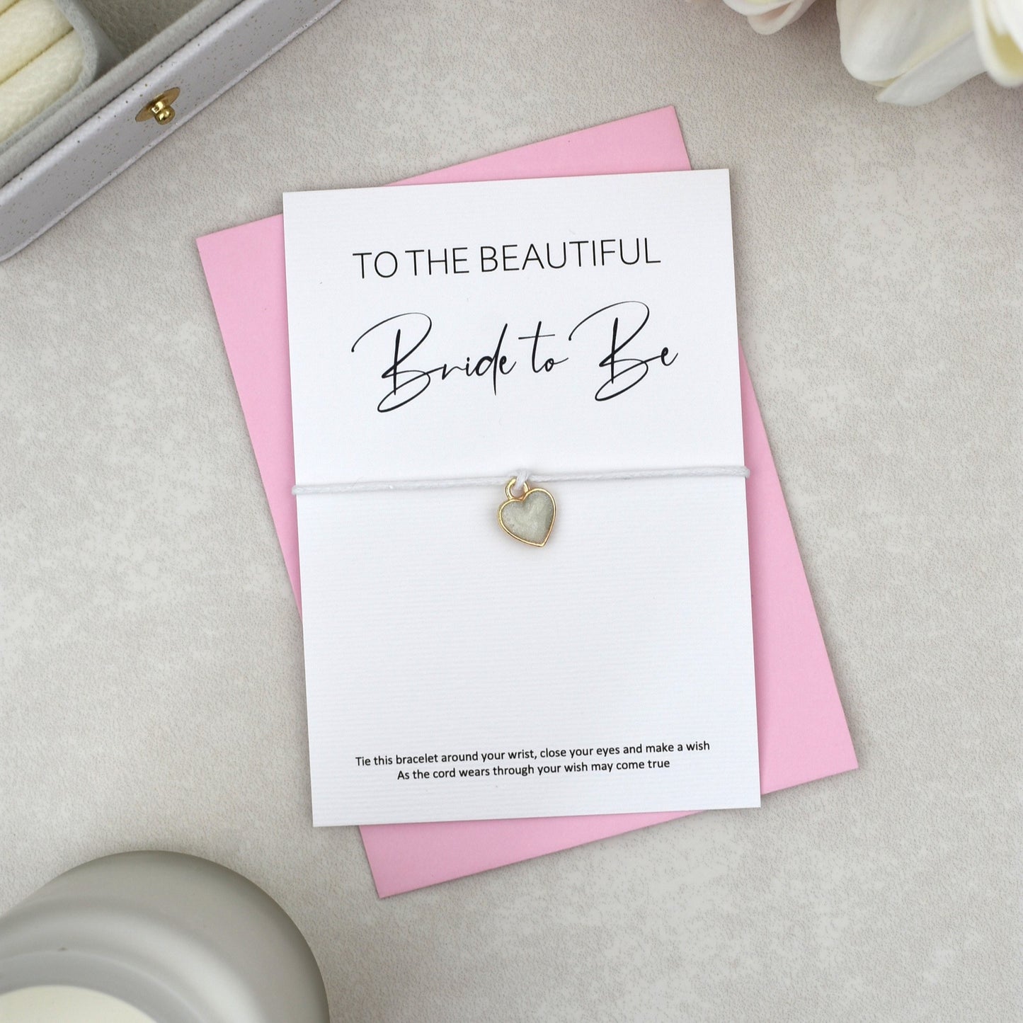 CLEARANCE - To The Beautiful Bride To Be Wish Bracelet | Heart Charm