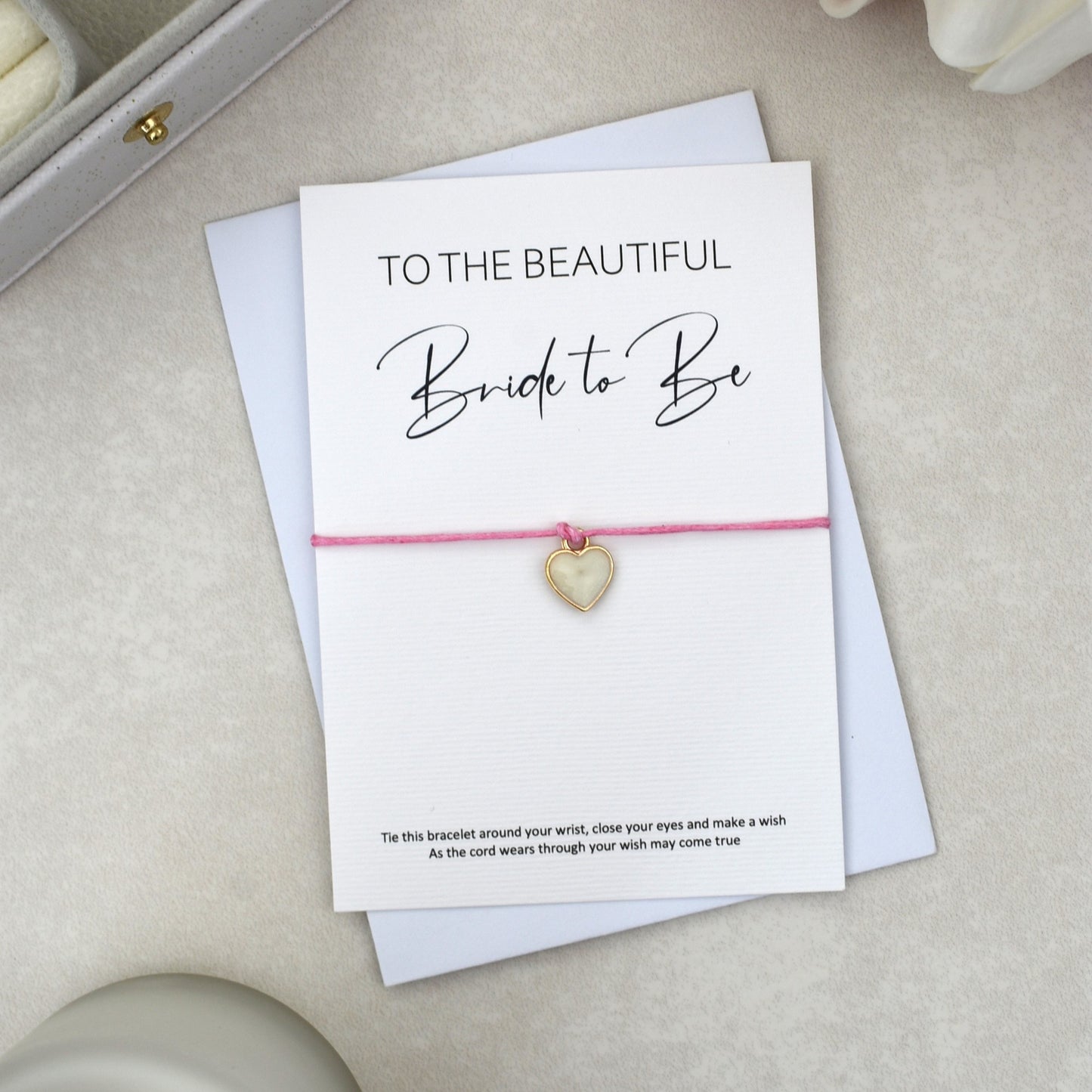 CLEARANCE - To The Beautiful Bride To Be Wish Bracelet | Heart Charm