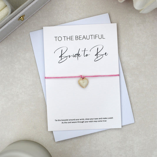 CLEARANCE - To The Beautiful Bride To Be Wish Bracelet | Heart Charm