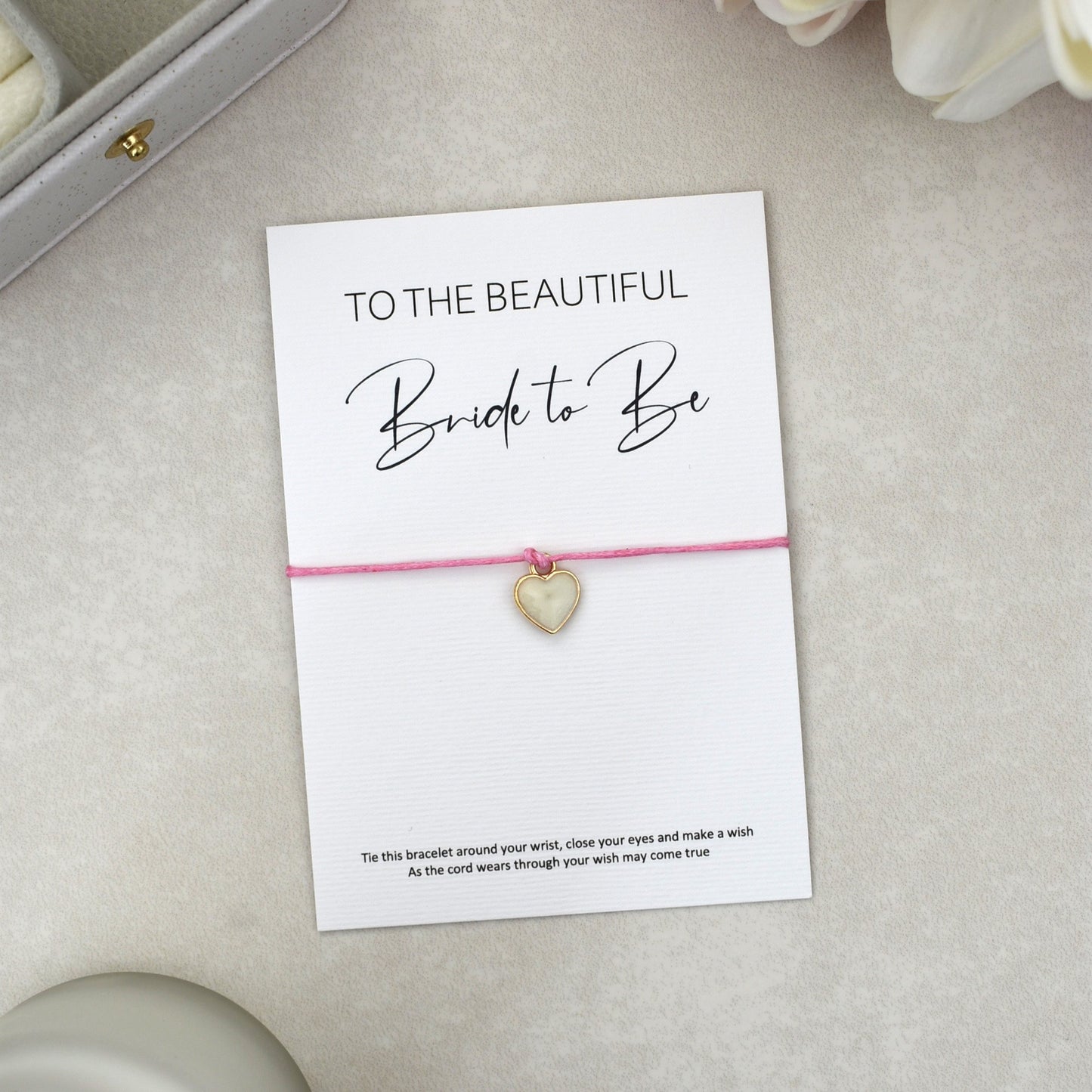 CLEARANCE - To The Beautiful Bride To Be Wish Bracelet | Heart Charm