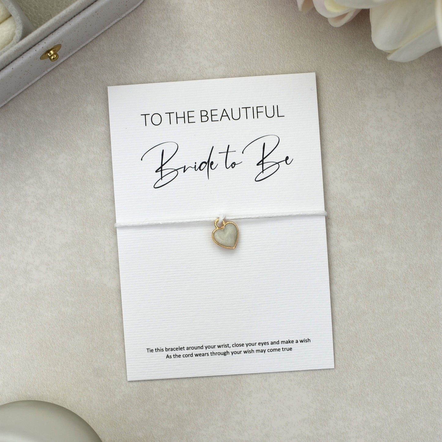CLEARANCE - To The Beautiful Bride To Be Wish Bracelet | Heart Charm