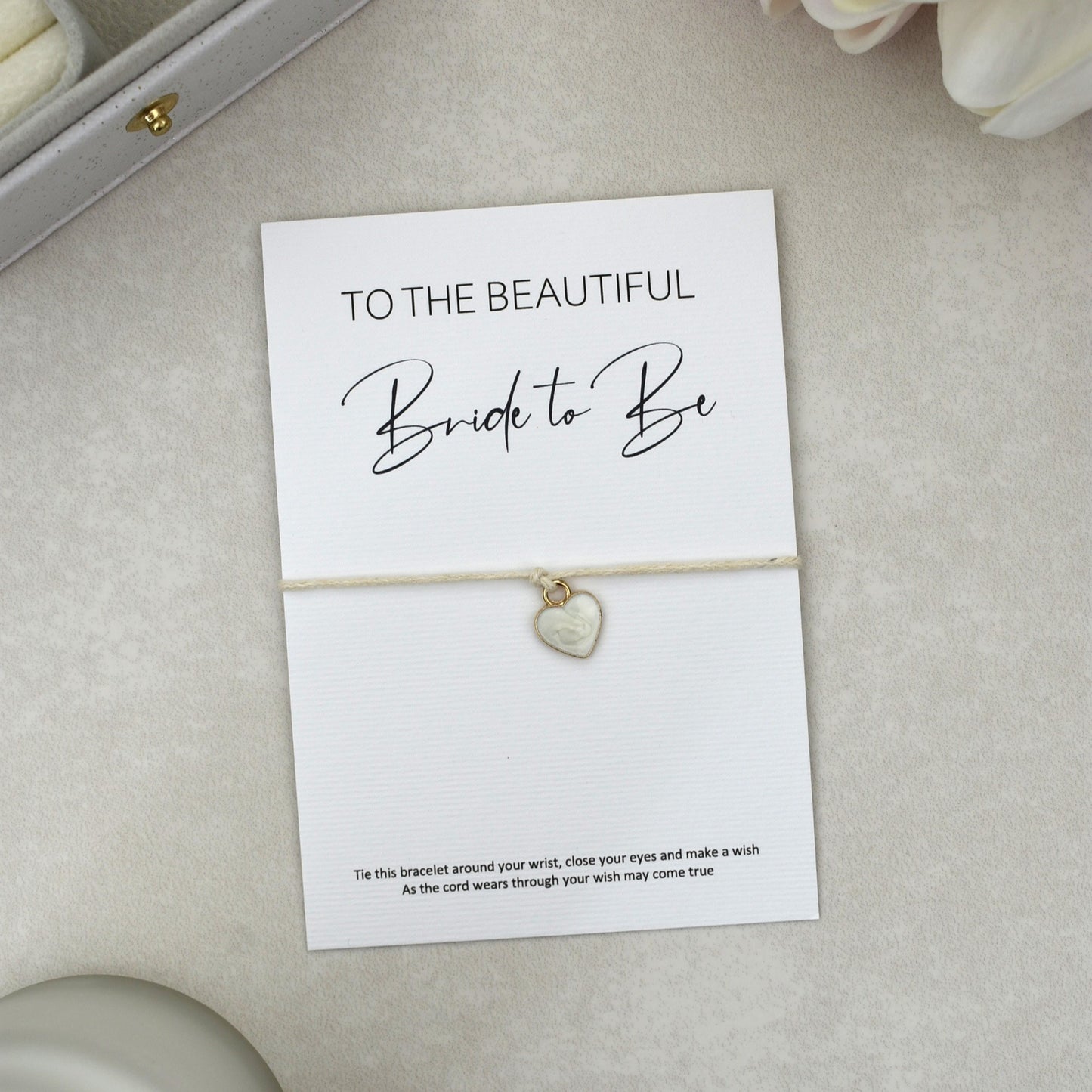 CLEARANCE - To The Beautiful Bride To Be Wish Bracelet | Heart Charm