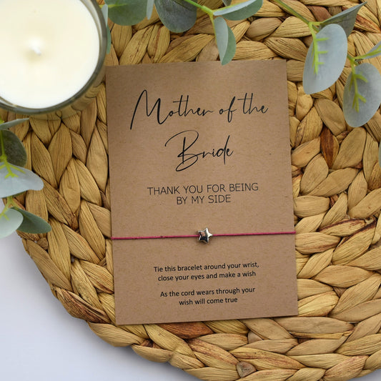 Rustic Thank You For Being By My Side Wish Bracelet - Mother of the Bride