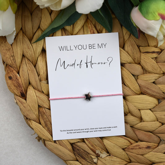 Will You Be My Maid of Honour? Wish Bracelet